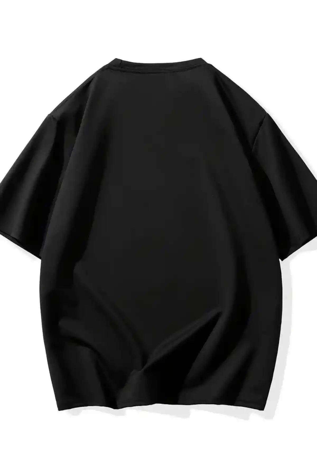 Neden Bana Bakıyorsun? Komik Kedi Grafik Tişört - Dijital Baskılı Siyah Bol - Siyah