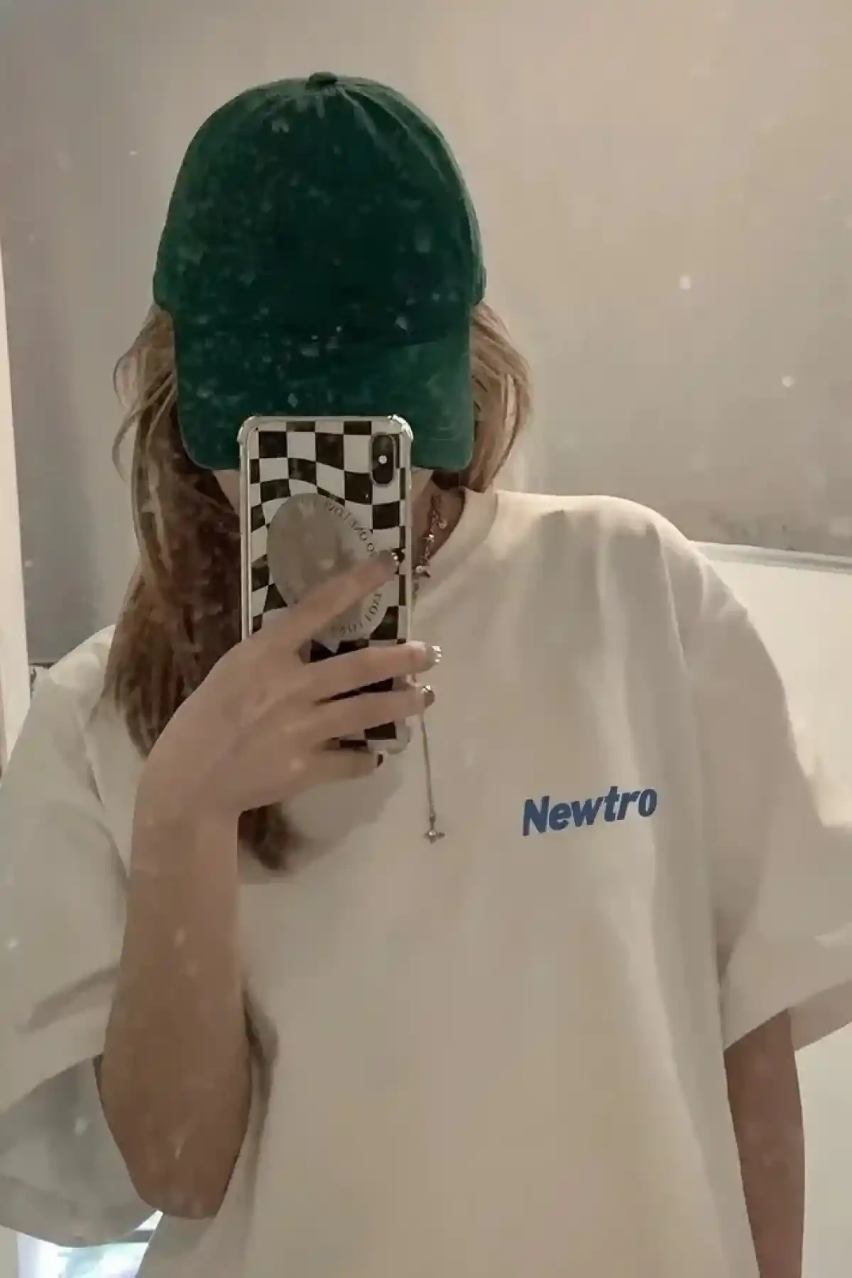 Newtro Baskılı Oversize Bisiklet Yaka T-shirt - Beyaz