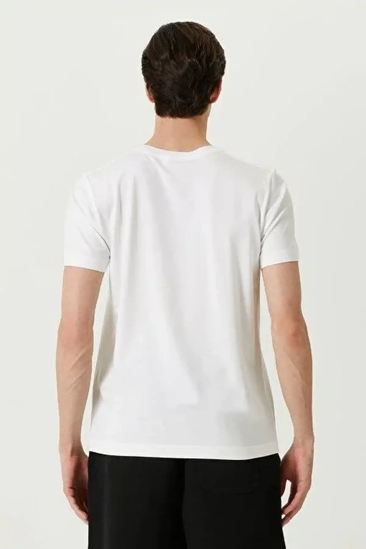 ERKEK Basic Bisiklet Yaka Regular T-Shirt - Beyaz