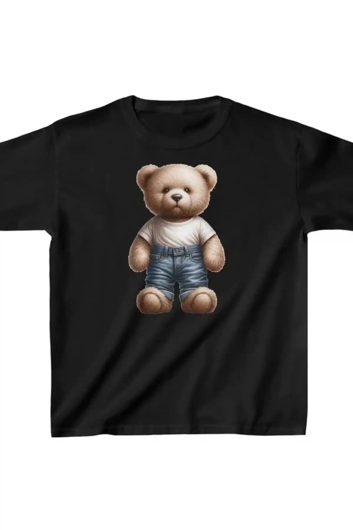 Unisex Çocuk Baskılı T-Shirt - Siyah