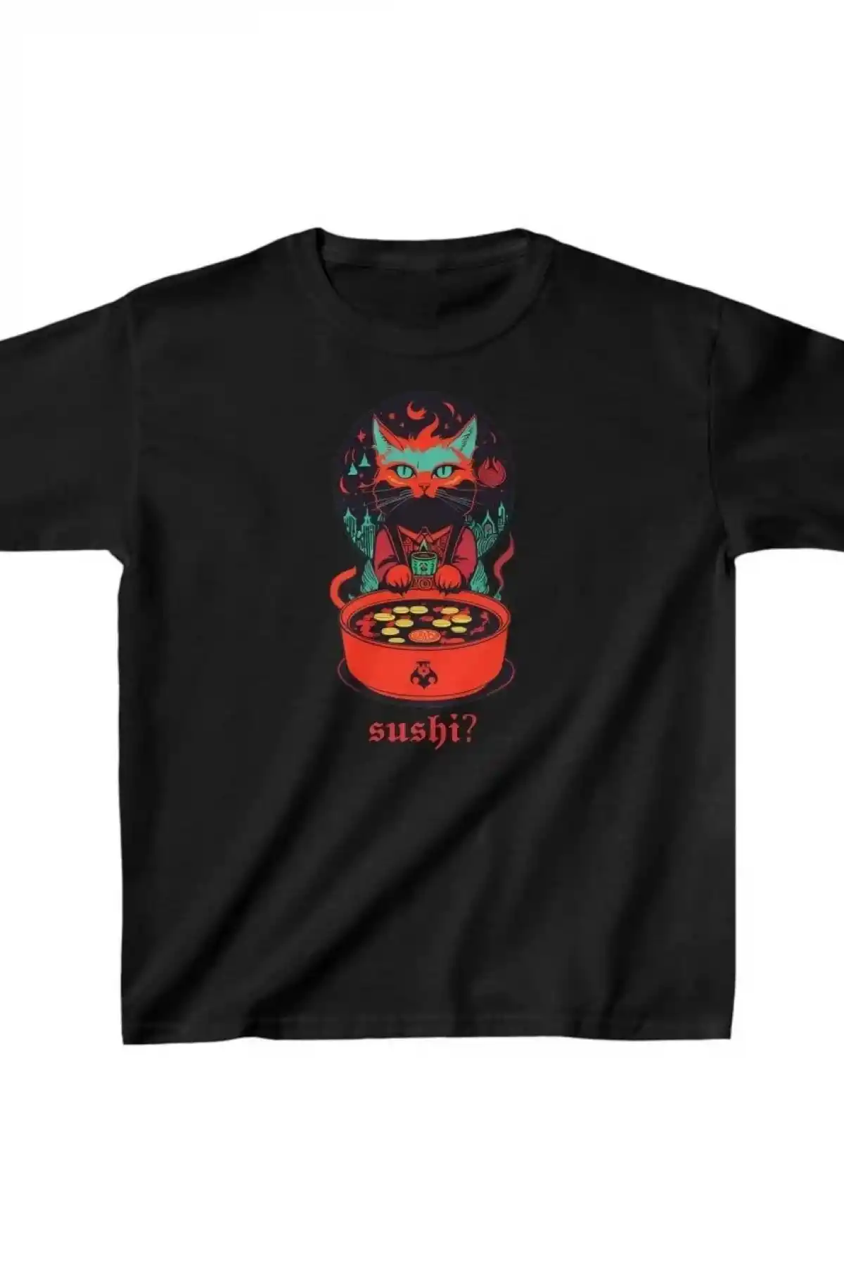 Unisex Çocuk Baskılı T-Shirt - Siyah