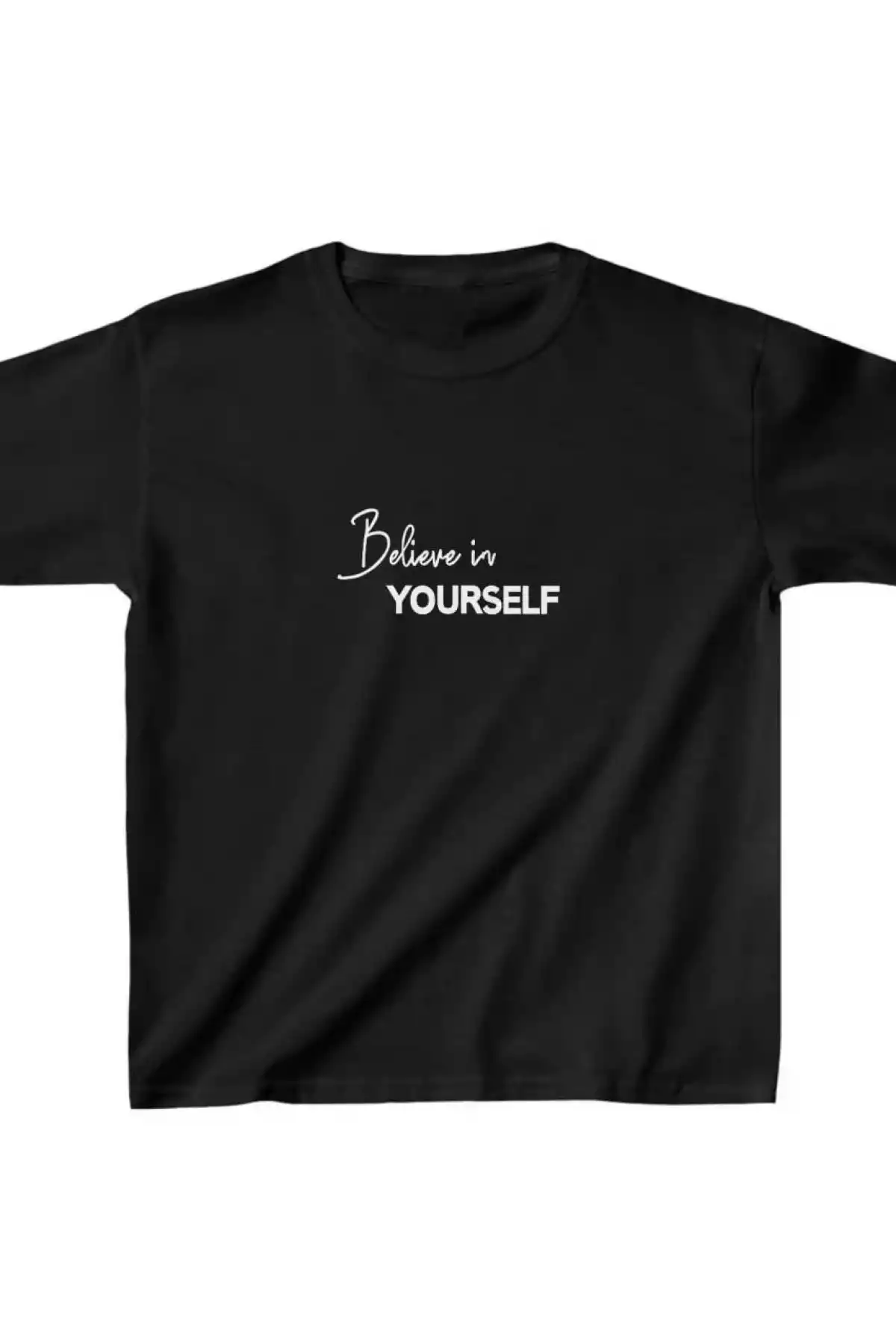 Unisex Çocuk Baskılı T-Shirt - Siyah