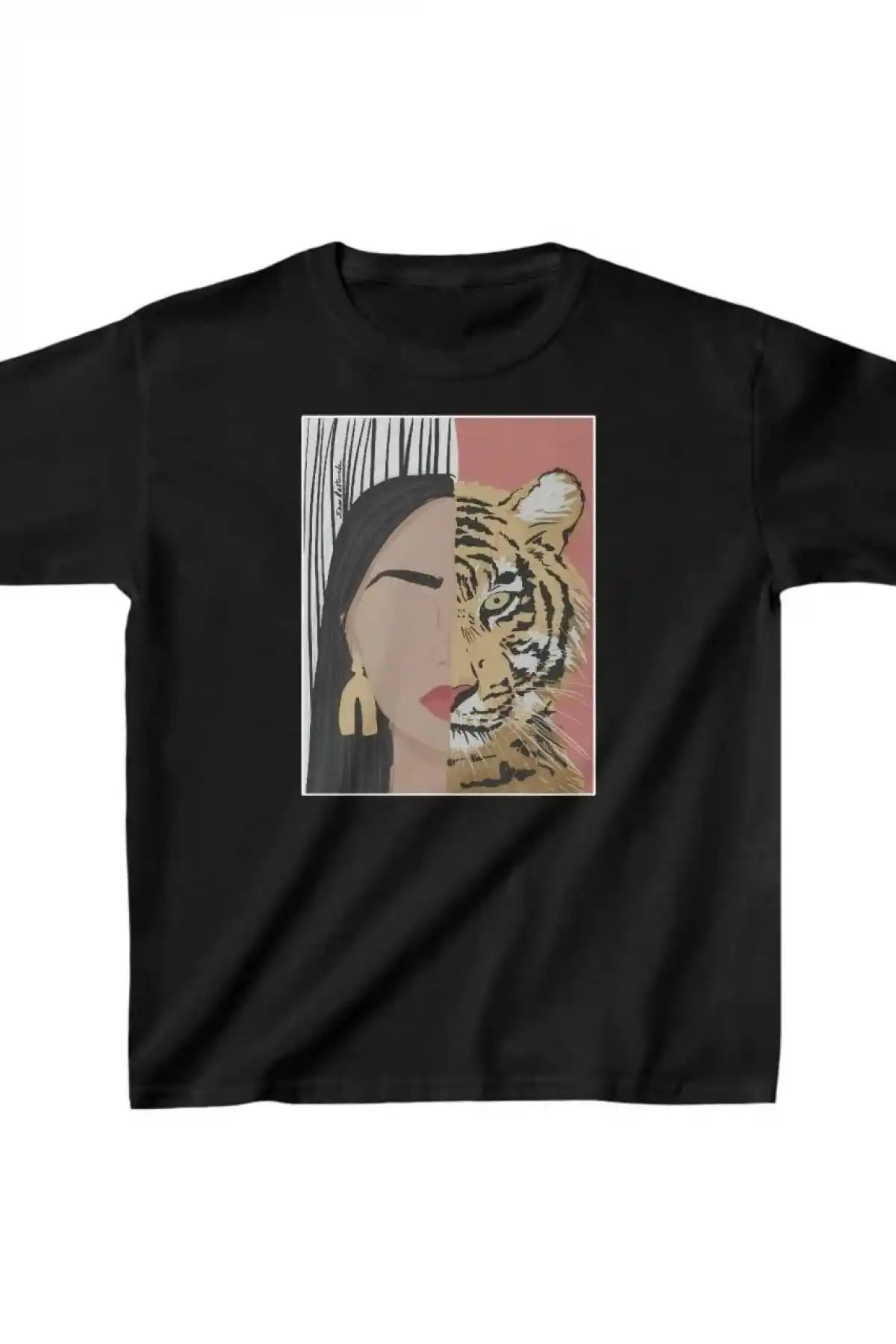 Unisex Çocuk Baskılı T-Shirt - Siyah