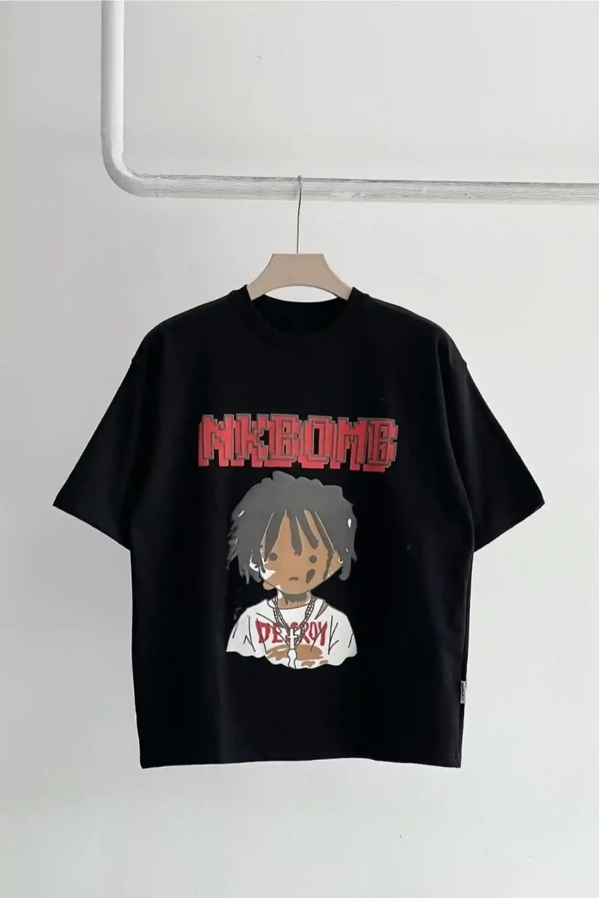 Unisex Çocuk Baskılı T-Shirt - Siyah