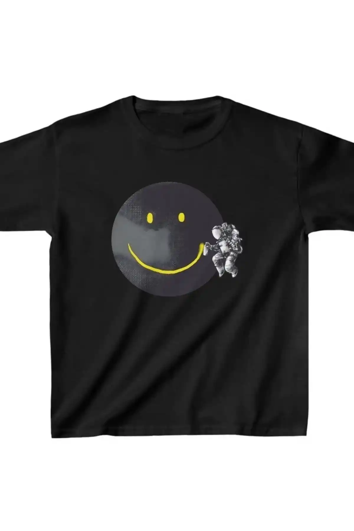 Unisex Çocuk Baskılı T-Shirt - Siyah