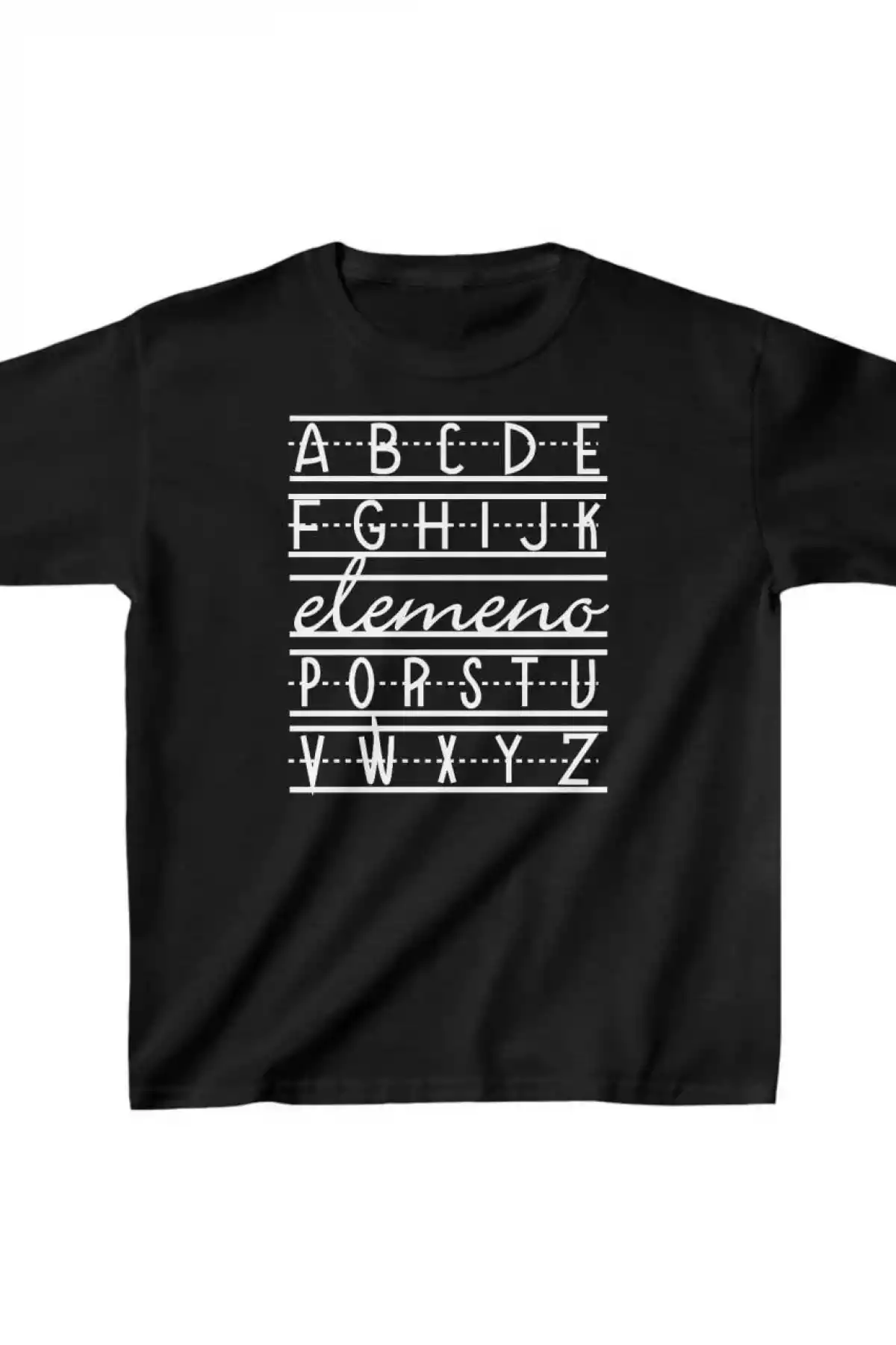 Unisex Çocuk Baskılı T-Shirt - Siyah