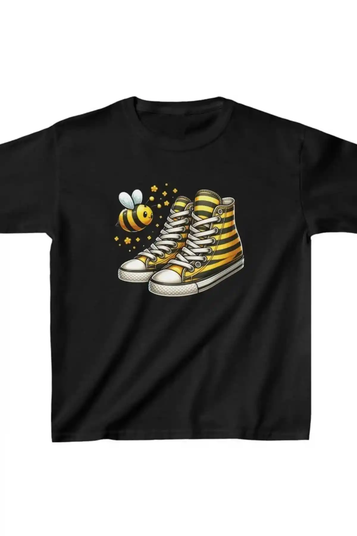 Unisex Çocuk Baskılı T-Shirt - Siyah