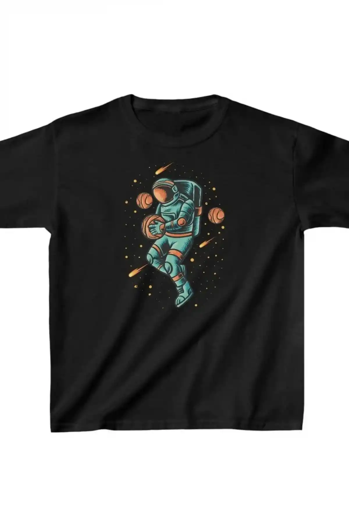 Unisex Çocuk Baskılı T-Shirt - Siyah