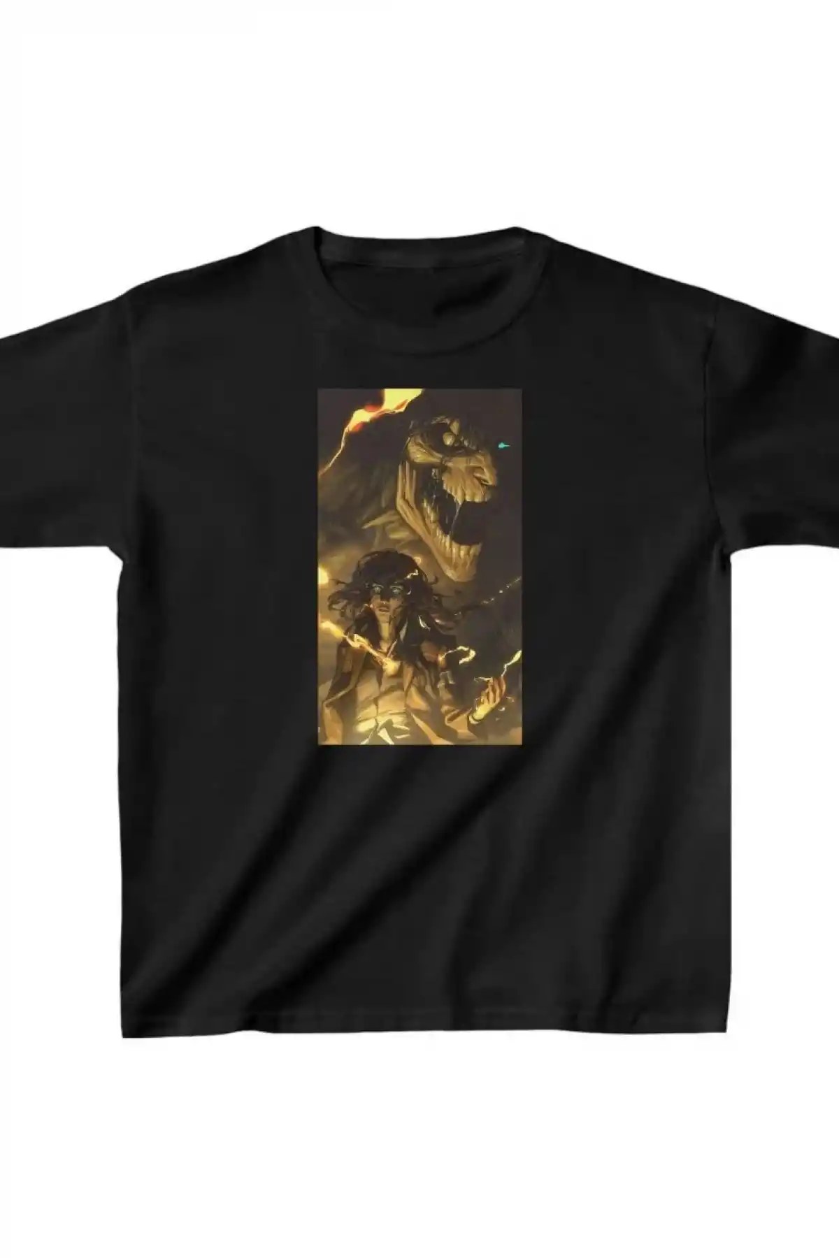 Unisex Çocuk Baskılı T-Shirt - Siyah