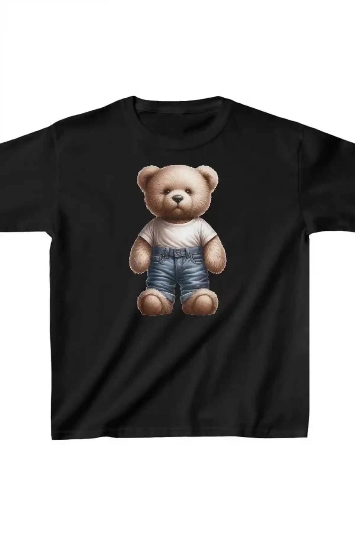 Unisex Çocuk Baskılı T-Shirt - Siyah