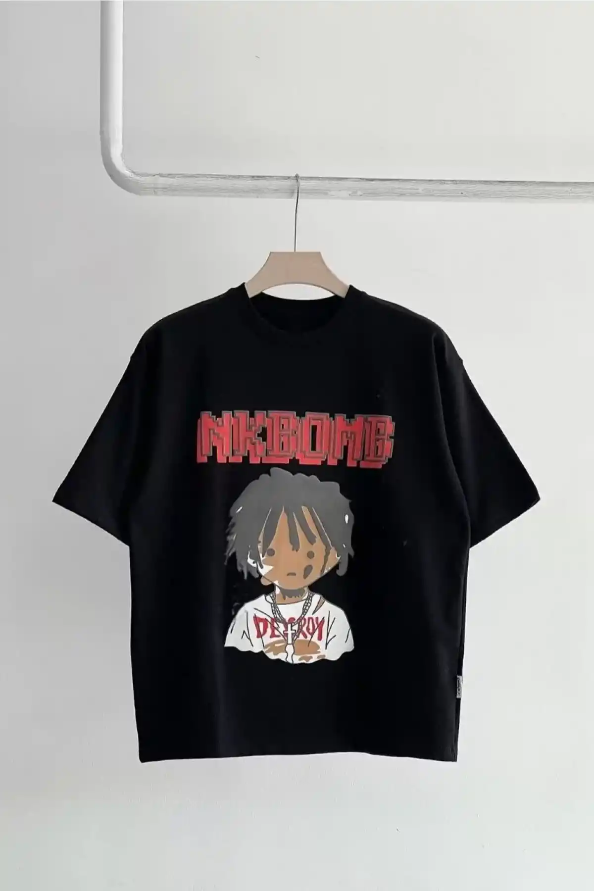 Unisex Çocuk Baskılı T-Shirt - Siyah