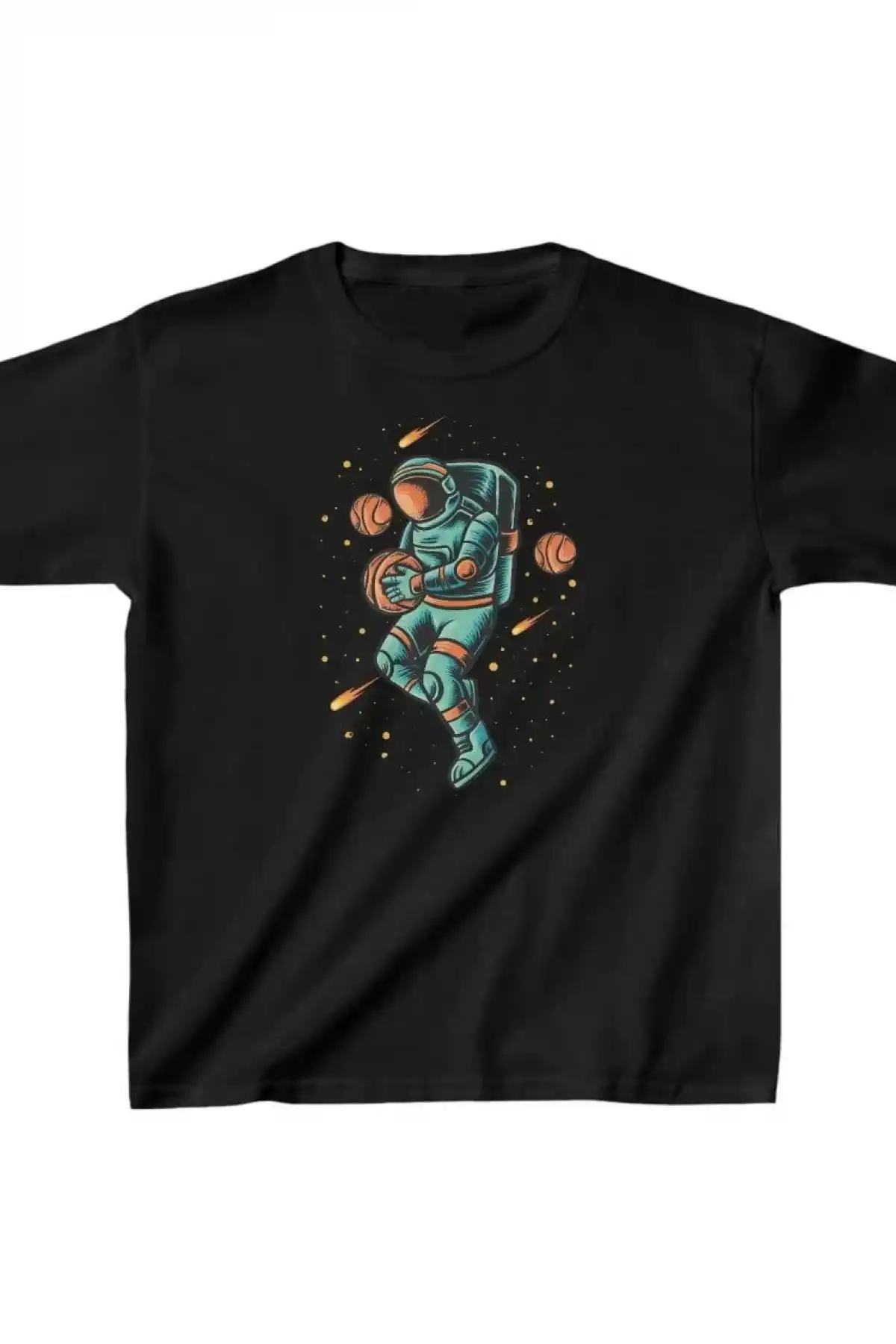 Unisex Çocuk Baskılı T-Shirt - Siyah