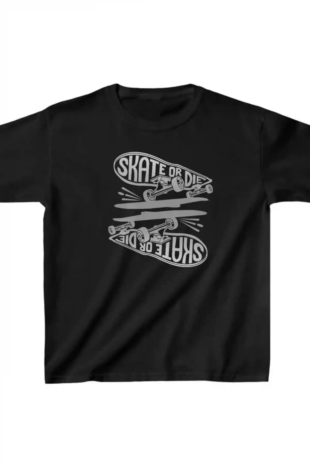 Unisex Çocuk Baskılı T-Shirt - Siyah