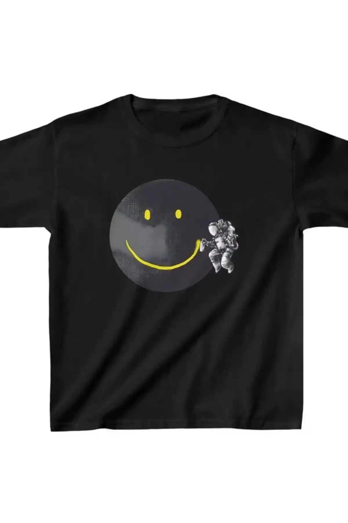 Unisex Çocuk Baskılı T-Shirt - Siyah