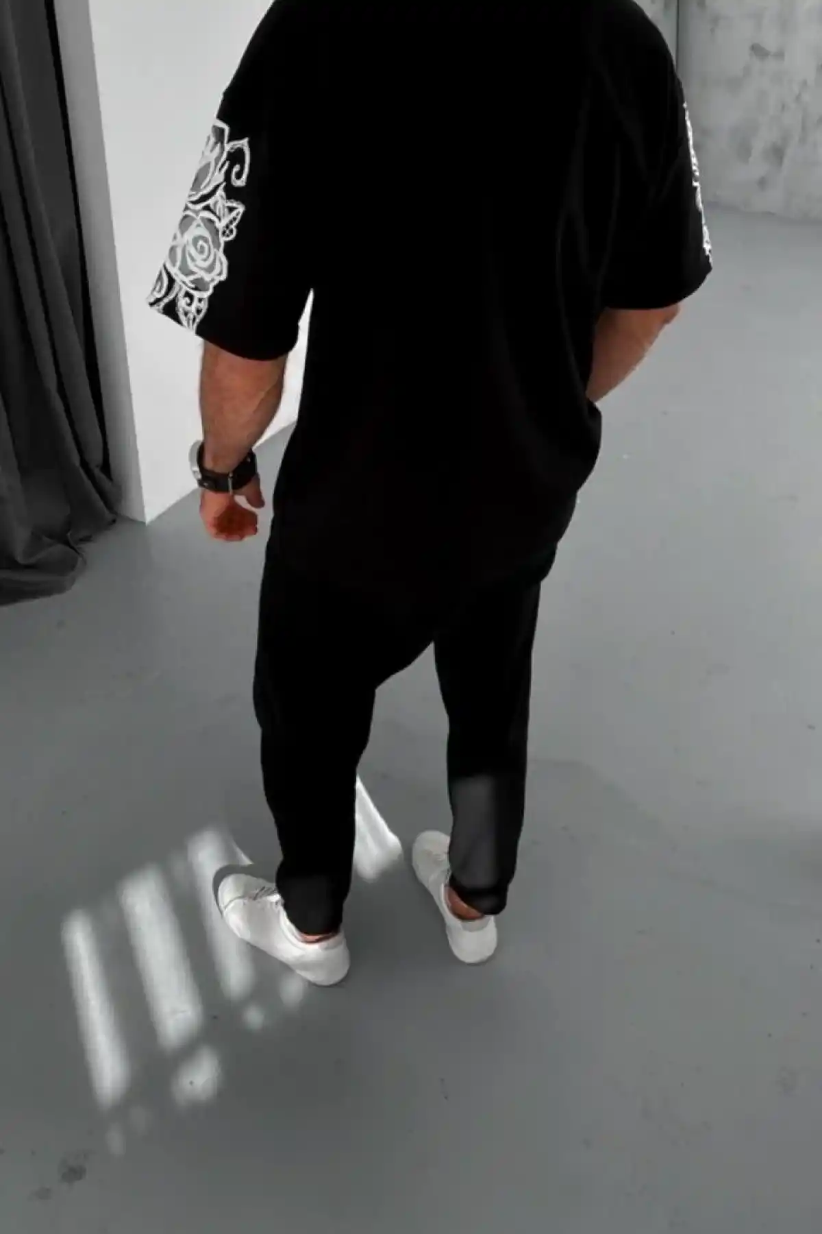 ERKEK Baskılı T-Shirt - Siyah