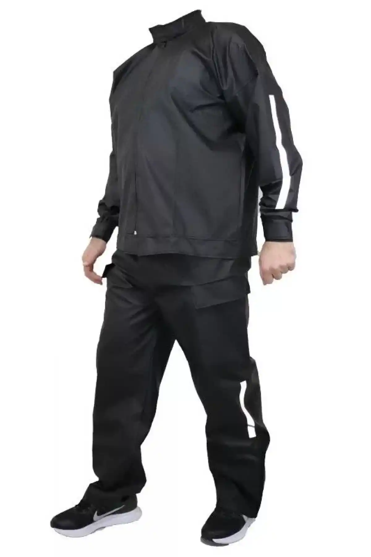 Yağmurluk Takım (Bahçıvan Tipi Askılı Pantolon ve Mont) - Siyah