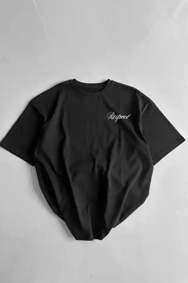 Erkek Baskılı T-Shirt Kısa Kol Bisiklet Yaka Regular Fit Yazlık Tişört - Siyah