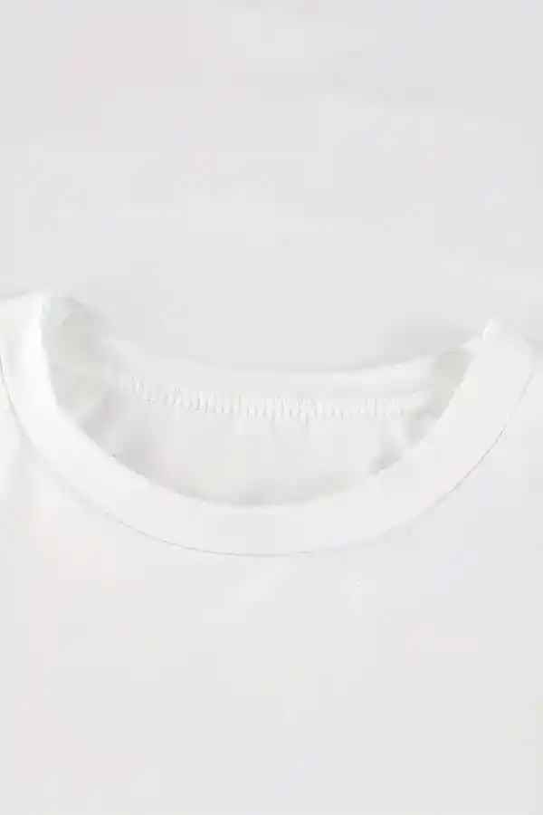 Kadın Kısa Kol Yazlık Tişört Bisiklet Yaka Baskılı Oversize T-Shirt - Beyaz