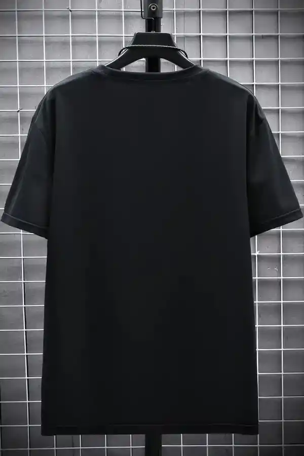Erkek Tişört FUTRE Baskılı Kısa Kol Bisiklet Yaka T-shirt - Siyah