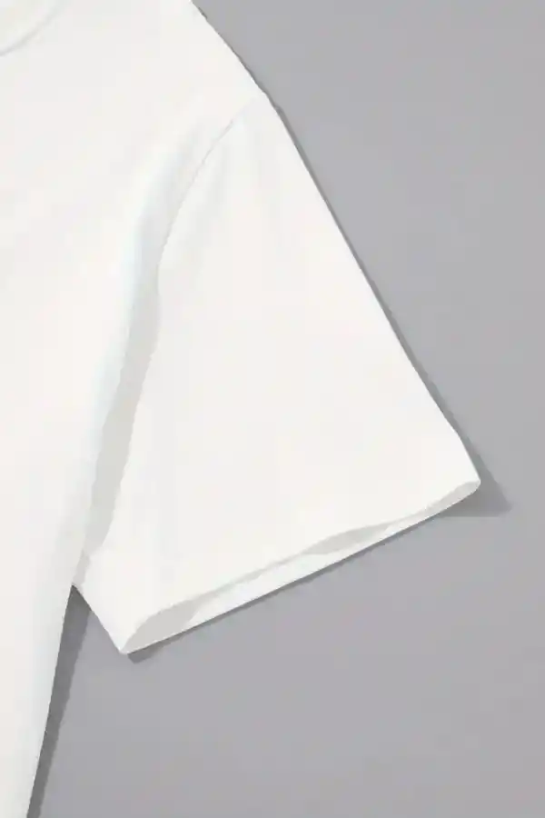 Erkek Sarj %1 Baskılı T-Shirt Kısa Kol Bisiklet Yaka Regular Fit Tişört - Beyaz