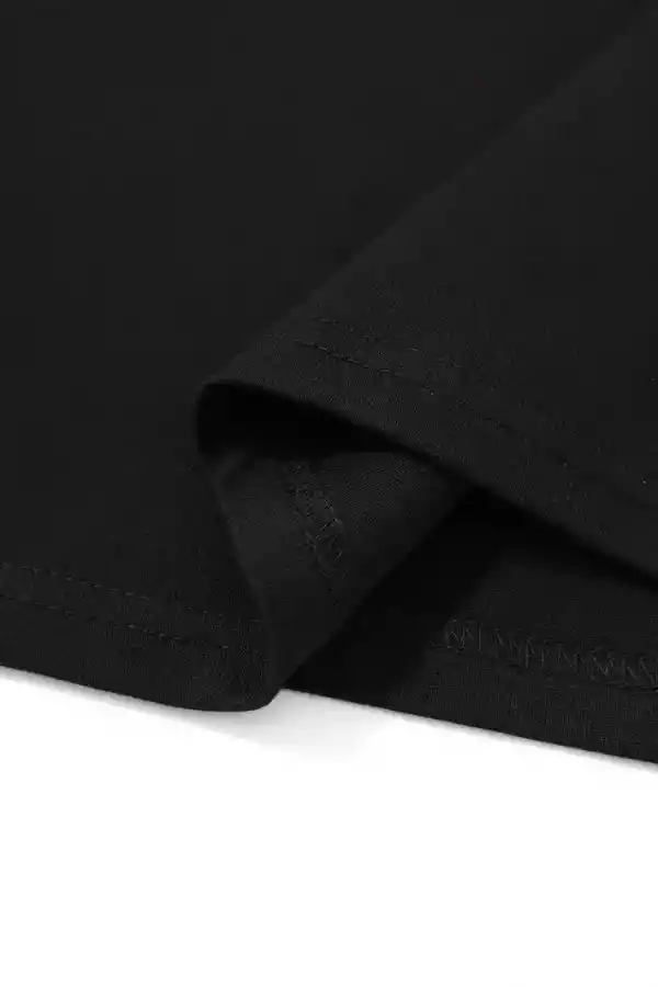 Erkek Sarj %1 Baskılı T-Shirt Kısa Kol Bisiklet Yaka Regular Fit Tişört - - Siyah