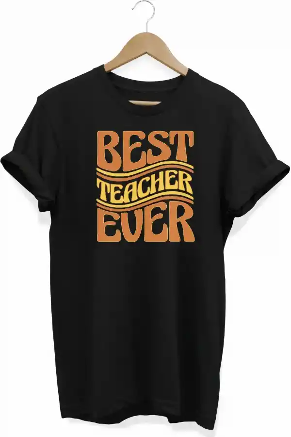 24 Kasım Öğretmenler Günü Hediye Baskılı Oversize Bisiklet Yaka T-shirt - Siyah