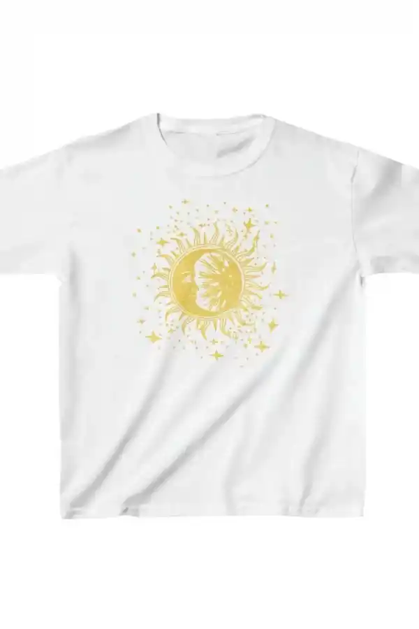 Çocuk Unisex Baskılı T-Shirt - Beyaz