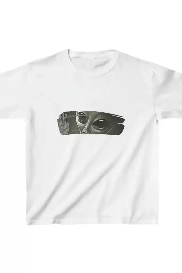Çocuk Unisex Baskılı T-Shirt - Beyaz