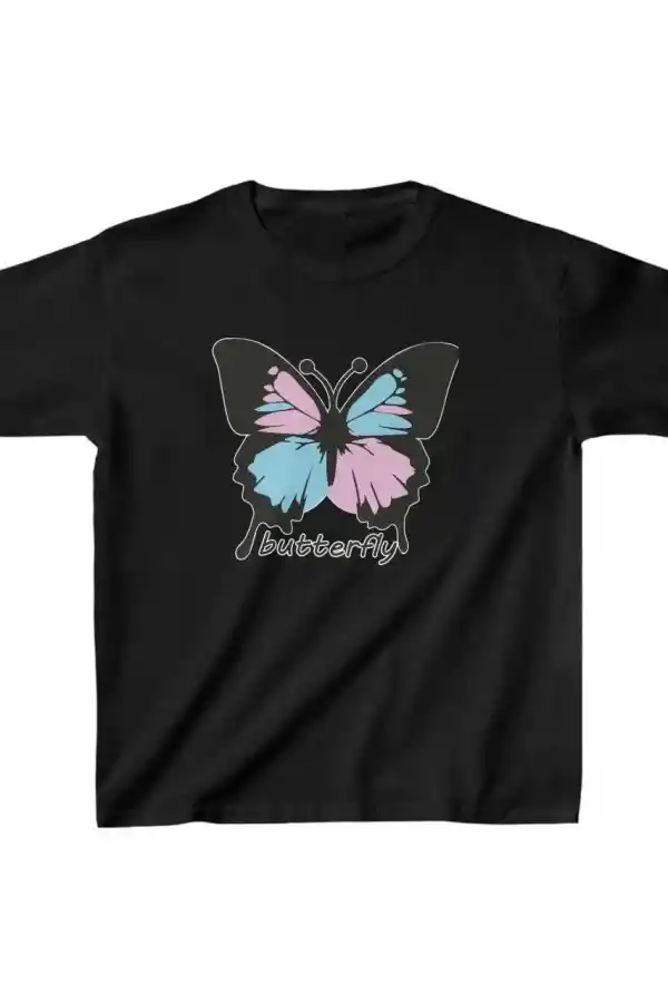 Çocuk Unisex Baskılı T-Shirt - Siyah