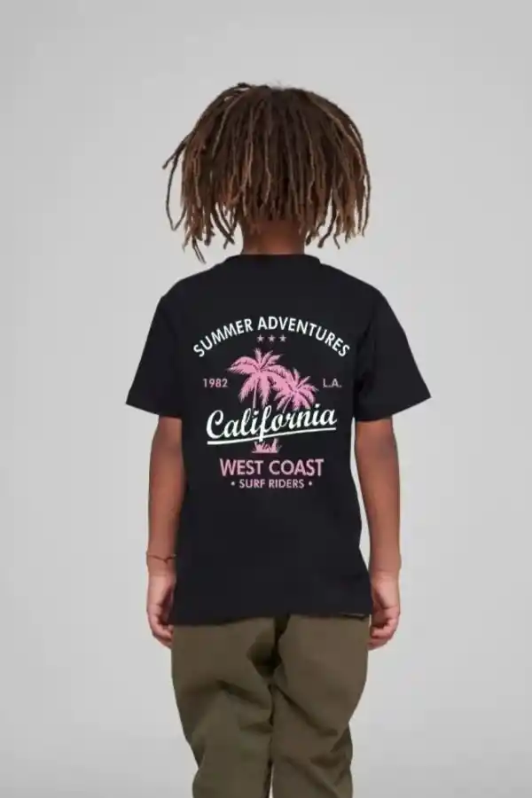 Çocuk Unisex Baskılı T-Shirt - Siyah
