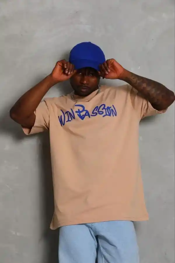 Erkek Baskılı T-Shirt Kısa Kol Bisiklet Yaka Regular Fit Tişört - Bej