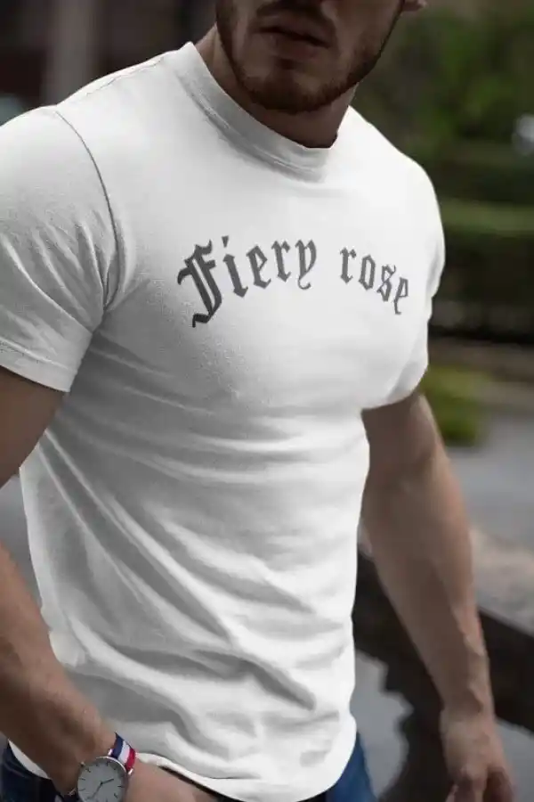 Erkek Tişort Bisiklet Yaka Baskılı Kısa kol T-Shirt - Beyaz
