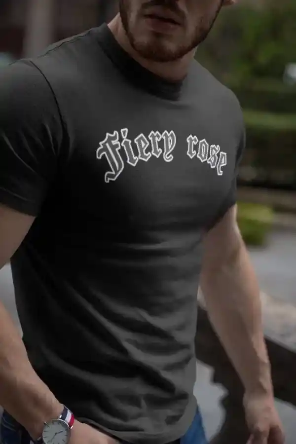 Erkek Tişort Bisiklet Yaka Baskılı kısa kol T-Shirt - Siyah