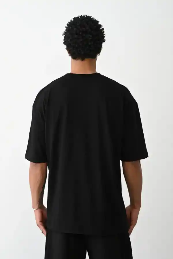 Erkek Tişört Düz Basic Penye Yazlık Bisiklet Yaka Kısa Kol T-Shirt - Siyah
