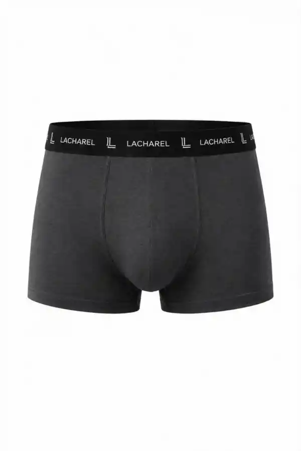 Erkek Likralı Pamuklu Nefes Alan Penye Boxer 3lü Paket - Füme