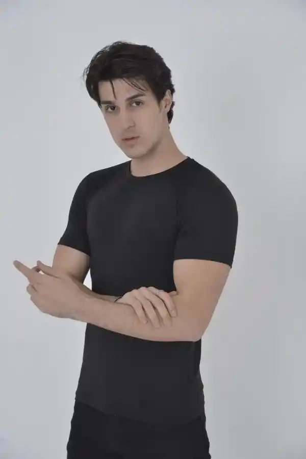 Erkek Omuz Fileli T-Shirt Kısa Kol Bisiklet Yaka Slimfit Tişört   - Siyah