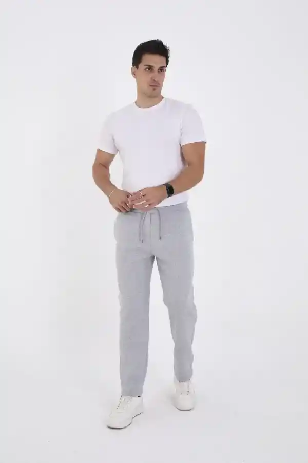 Erkek Üç İplik Basic Eşofman Pantolon - Gri