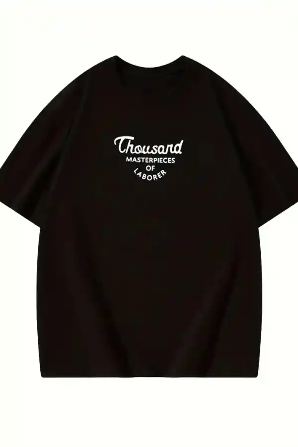 Kadın Baskılı Tişört Bisiklet yaka yazlık Kısa Kol oversize t-shirt - Siyah