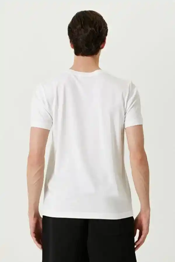 ERKEK  Tişört Basic Bisiklet Yaka Regular Kısa kol T-Shirt - Beyaz