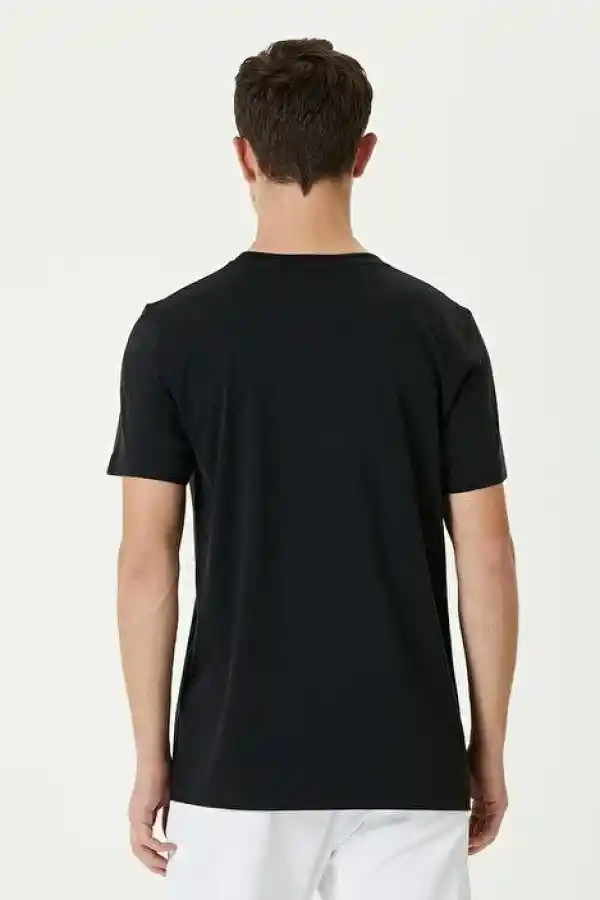 ERKEK Düz Tişört Bisiklet Yaka Regular Fit Yazlık Kısa kol T-Shirt - Siyah