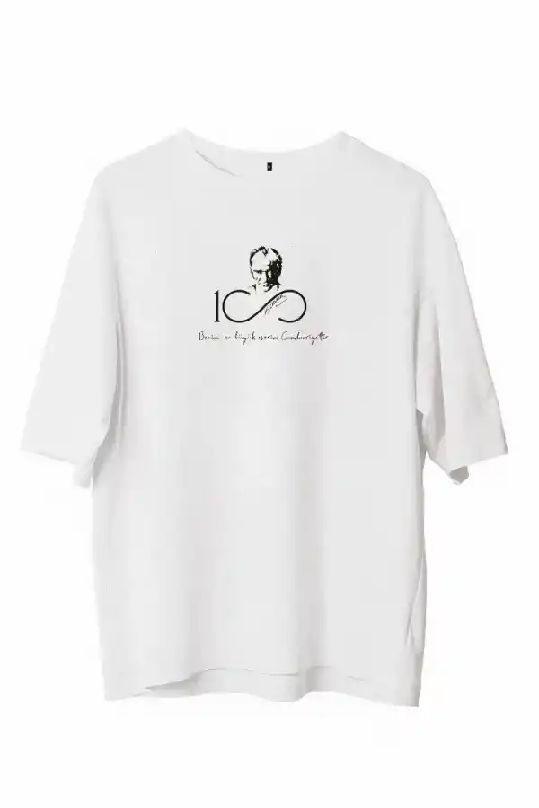 Erkek Baskılı T-Shirt Kısa Kol Bisiklet Yaka Regular Fit Rahat Kalıp Günlük Tişört - Beyaz