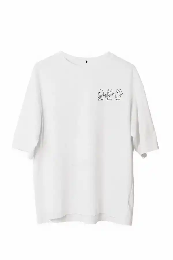 Erkek Baskılı T-Shirt Kısa Kol Bisiklet Yaka Regular Fit Rahat Kalıp Günlük Tişört - Beyaz