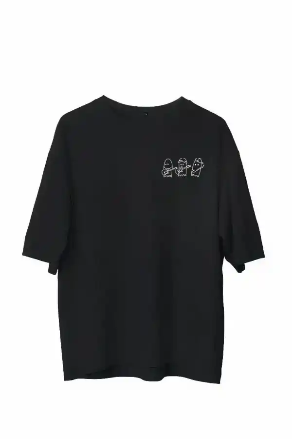 Erkek Baskılı T-Shirt Kısa Kol Bisiklet Yaka Regular Fit Rahat Kalıp Günlük Tişört - Siyah