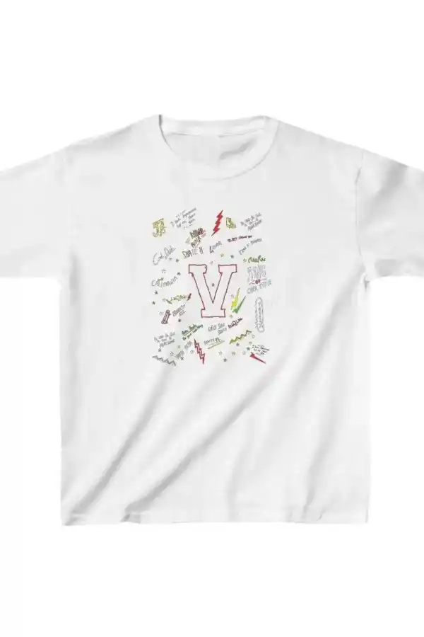 Unisex Çocuk Baskılı T-Shirt - Beyaz