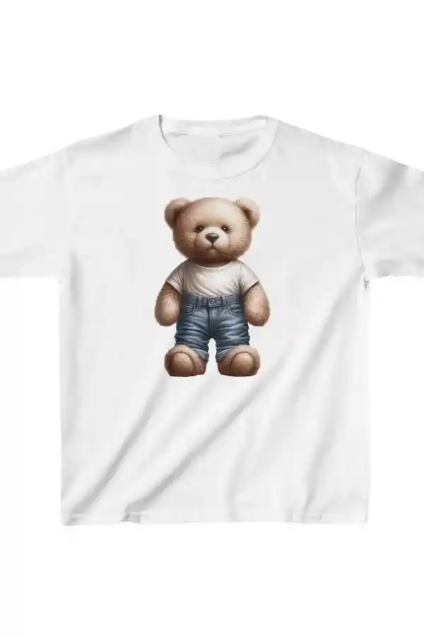Unisex Çocuk Baskılı T-Shirt - Beyaz