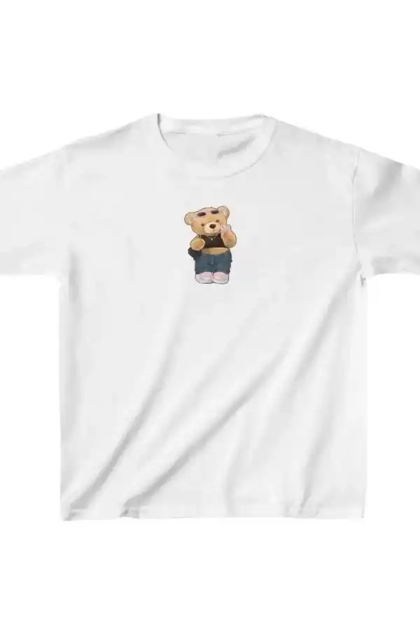 Unisex Çocuk Baskılı T-Shirt - Beyaz