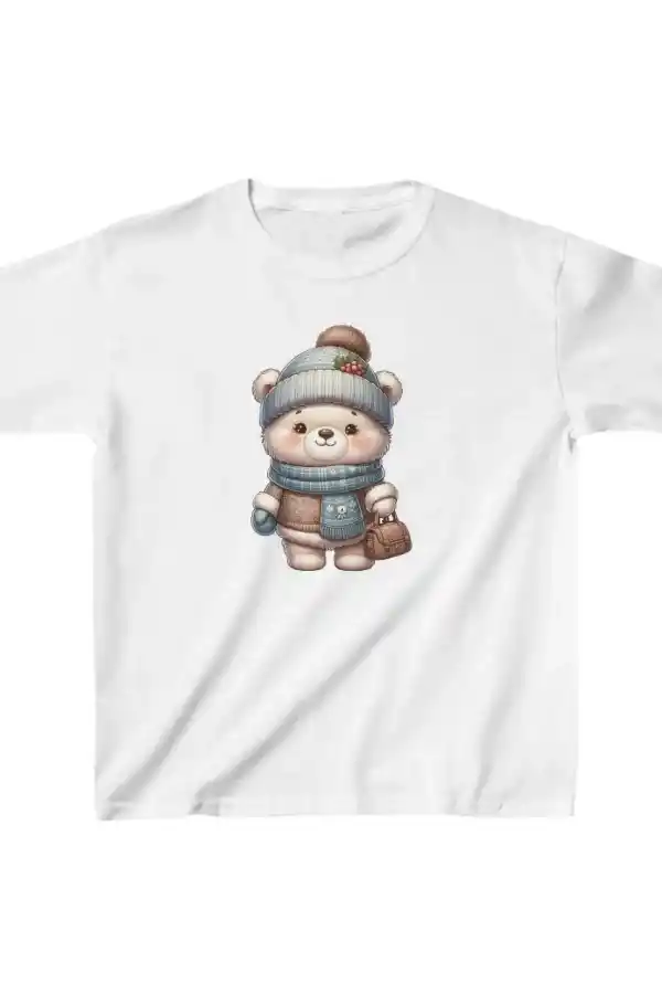 Unisex Çocuk Baskılı T-Shirt - Beyaz