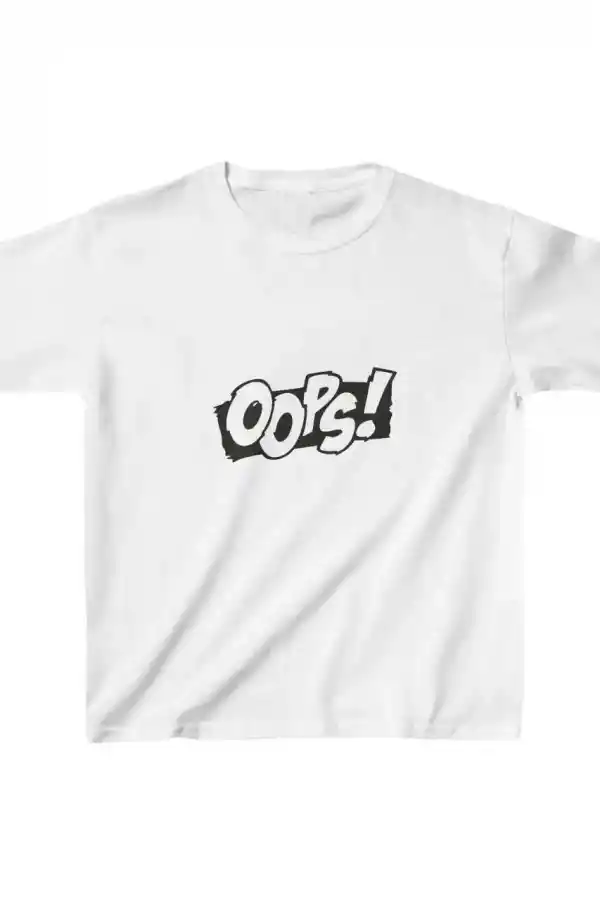 Unisex Çocuk Baskılı T-Shirt - Beyaz