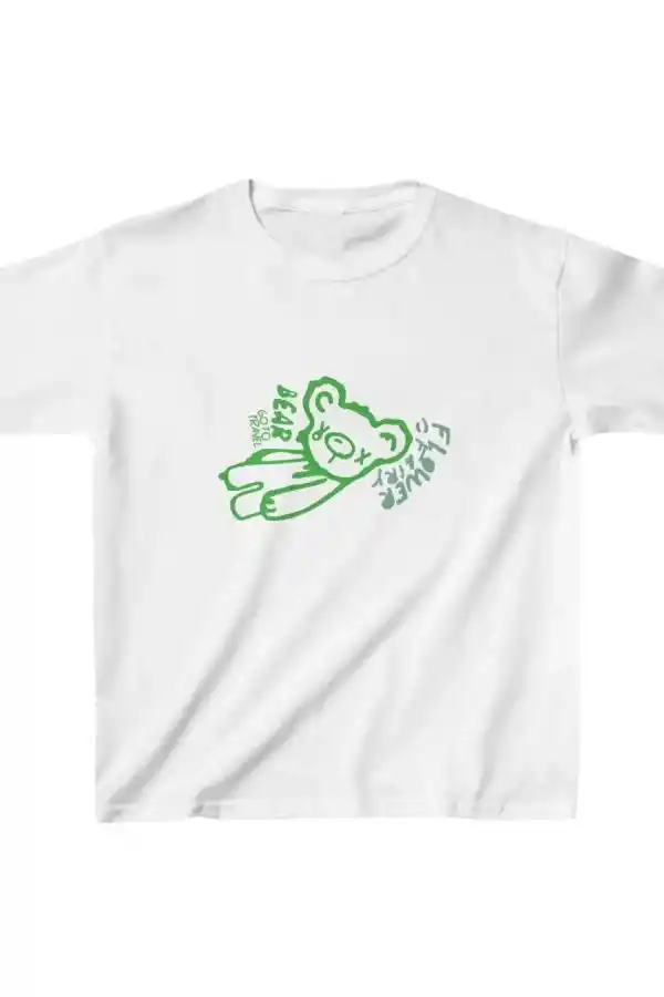 Unisex Çocuk Baskılı T-Shirt - Beyaz