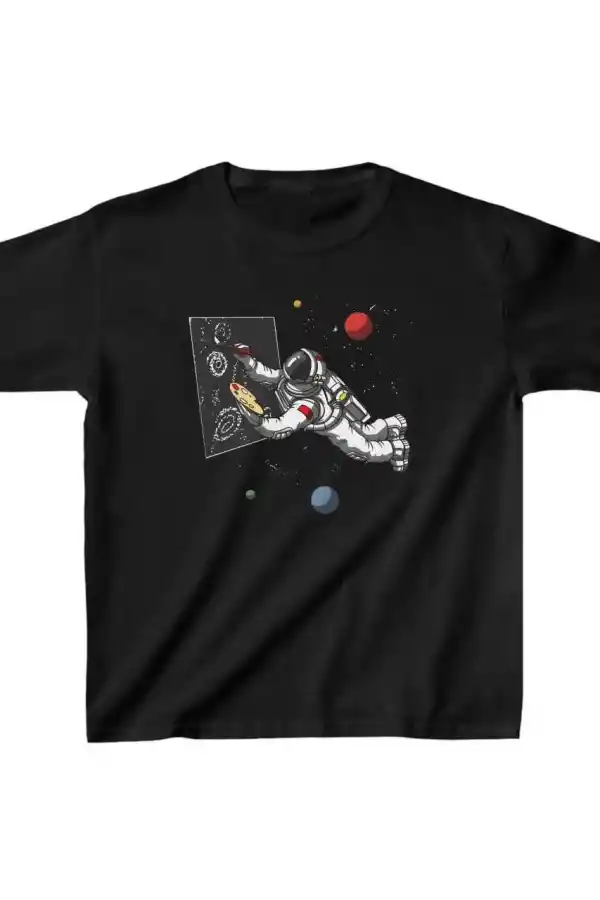 Unisex Çocuk Baskılı T-Shirt - Siyah